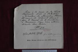 Receipt from Société Impériale Russe de Palestine sent to Ethiopian Convent about the payment for...