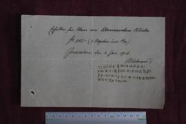 Receipt from N. Shmidt about payment for wine dated January 4, 1916