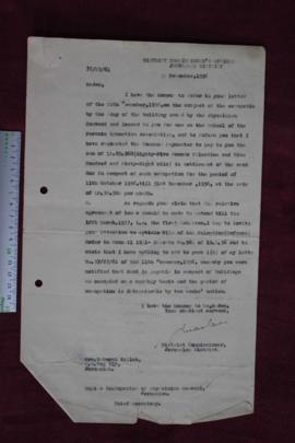 Letter from District Commissioner's Offices, Government of Palestine, Jerusalem sent to Mrs. Debo...