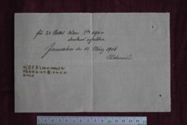 Receipt from N. Schmidt about payment for wine, March 11, 1916