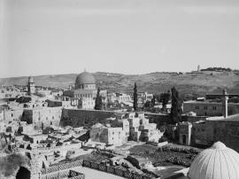 The Temple area. Jerusalem. The Dome of the Rock and the western Temple wall