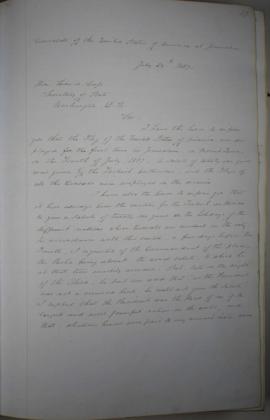 Unnumbered dispatch dated 29 July 1857, from Consul John Warren Gorham to Secretary of State Will...