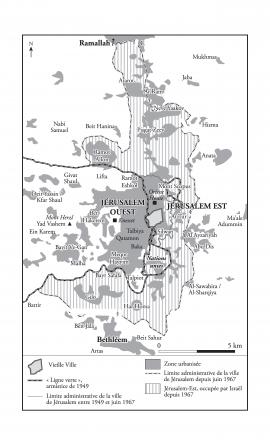 Map representing Jerusalem in 1967