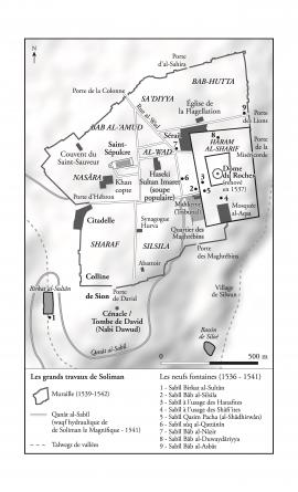 Map representing Jerusalem at the Ottoman period, 1516-1917