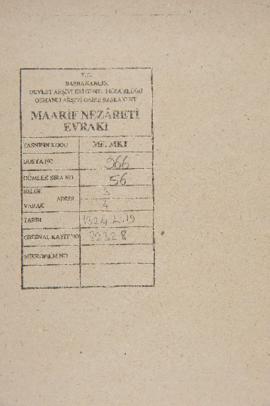 Dosya 966, Gömlek 56, November 06, 1906 (Gregorian calendar) - 19 Şevval 1324 (Ottoman religious ...