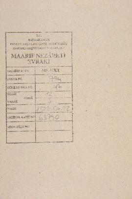 Dosya 794, Gömlek 47, August 04, 1904 (Gregorian calendar) - 22 Cemaziyelevvel 1322 (Ottoman reli...