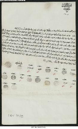 Dosya 21, Gömlek 23, March 21, 1899 (Gregorian calendar) - 9 Zilkade 1316 (Ottoman religious cale...