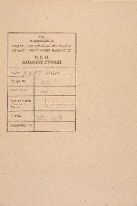 Dosya 365, Gömlek 100, October 28, 1866 (Gregorian calendar) - 18 Cemaziyelahir 1283 (Ottoman cal...