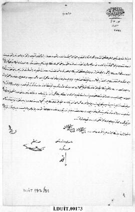 Dosya 173, Gömlek 91, no Gregorian date - 15 Safer 1335 (Ottoman religious calendar)