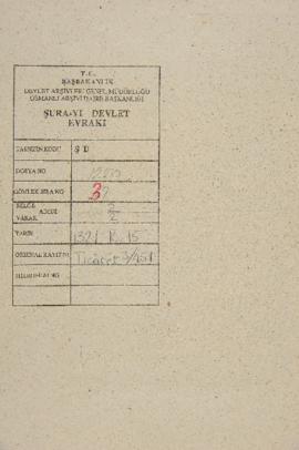 Dosya 1220, Gömlek 37, July 11, 1903 (Gregorian calendar) - 15 Rebinlahir 1321 (Ottoman calendar)