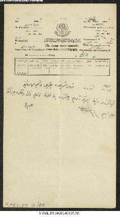 Dosya 16, Gömlek 107, March 6, 1898 (Gregorian calendar) - 12 Şevval 1315 (Ottoman calendar)