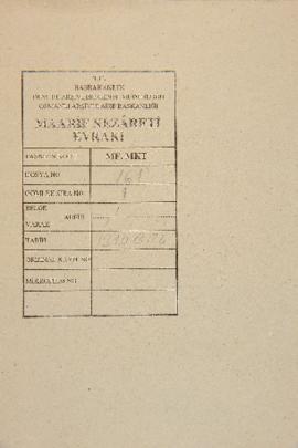 Dosya 161, Gömlek 1, February 13, 1893 (Gregorian calendar) - 26 Recep 1310 (Ottoman religious ca...