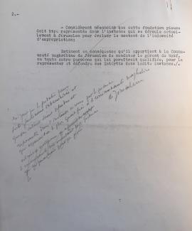 Different versions of the draft declaration submitted to the members of the Support Committee of Tlemcen to the Waqf Abu Mediene, February 10 - 24, 1956