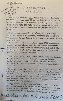 Announcement of a wake for Hajj Lounis