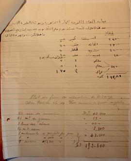 Statement of repair costs of the Abu Mediene zawiya and a house in the Maghreb district