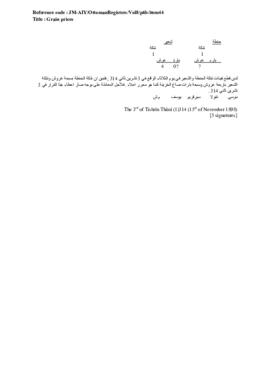 Grain prices, 15 November 1898 (Gregorian calendar) - 3 Tishrîn Thânî 1314 (Ottoman fiscal calendar (Rumi)