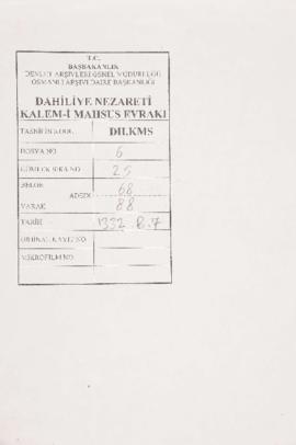 Dosya 6, Gömlek 25, June 01, 1914 (Gregorian calendar) - 7 Recep 1332 (Ottoman calendar)