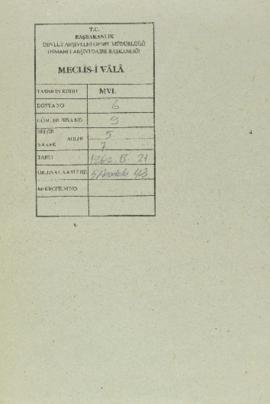 Dosya 6, Gömlek 9, July 15, 1846 (Gregorian calendar) - 21 Recep 1262 (Ottoman calendar)