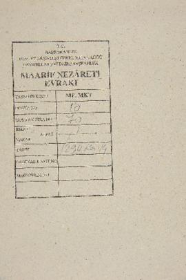 Dosya 10, Gömlek 70, May 12, 1873 (Gregorian calendar) - 14 Rebinlevvel 1290 (Ottoman religious calendar)