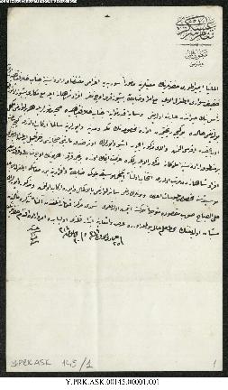 Dosya 145, Gömlek 1, October 11, 1898 (Gregorian calendar) - 25 Cemaziyelevvel 1316 (Ottoman calendar)