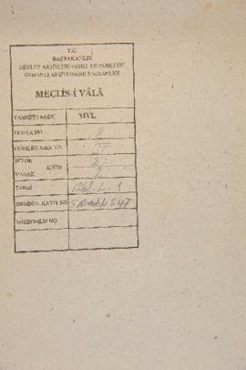 Dosya 8, Gömlek 37, September 22, 1846 (Gregorian calendar) - 1 Şevval 1262 (Ottoman calendar)