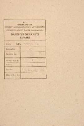 Dosya 9, Gömlek 28, May 18, 1897 (Gregorian calendar) - 16 Zilhicce 1314 (Ottoman calendar)