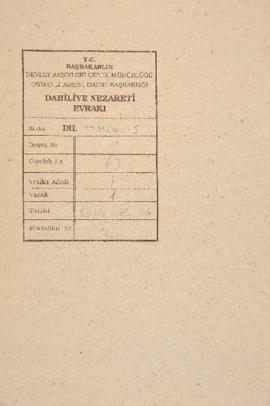 Dosya 9, Gömlek 63, May 26, 1897 (Gregorian calendar) - 24 Zilhicce 1314 (Ottoman calendar)